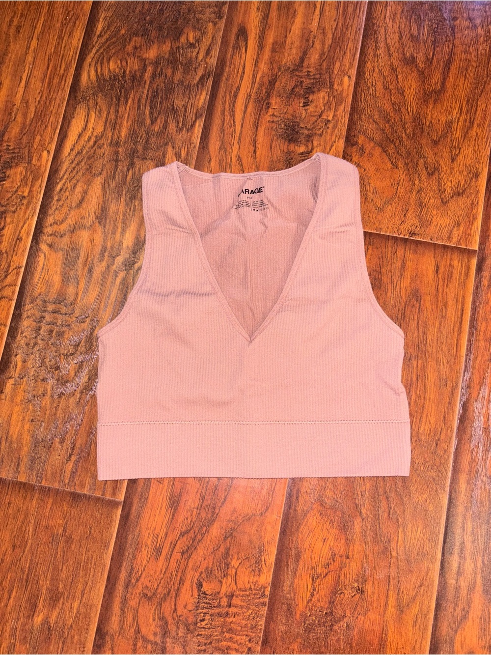 Garage Ribbed V-Neck Crop Tank